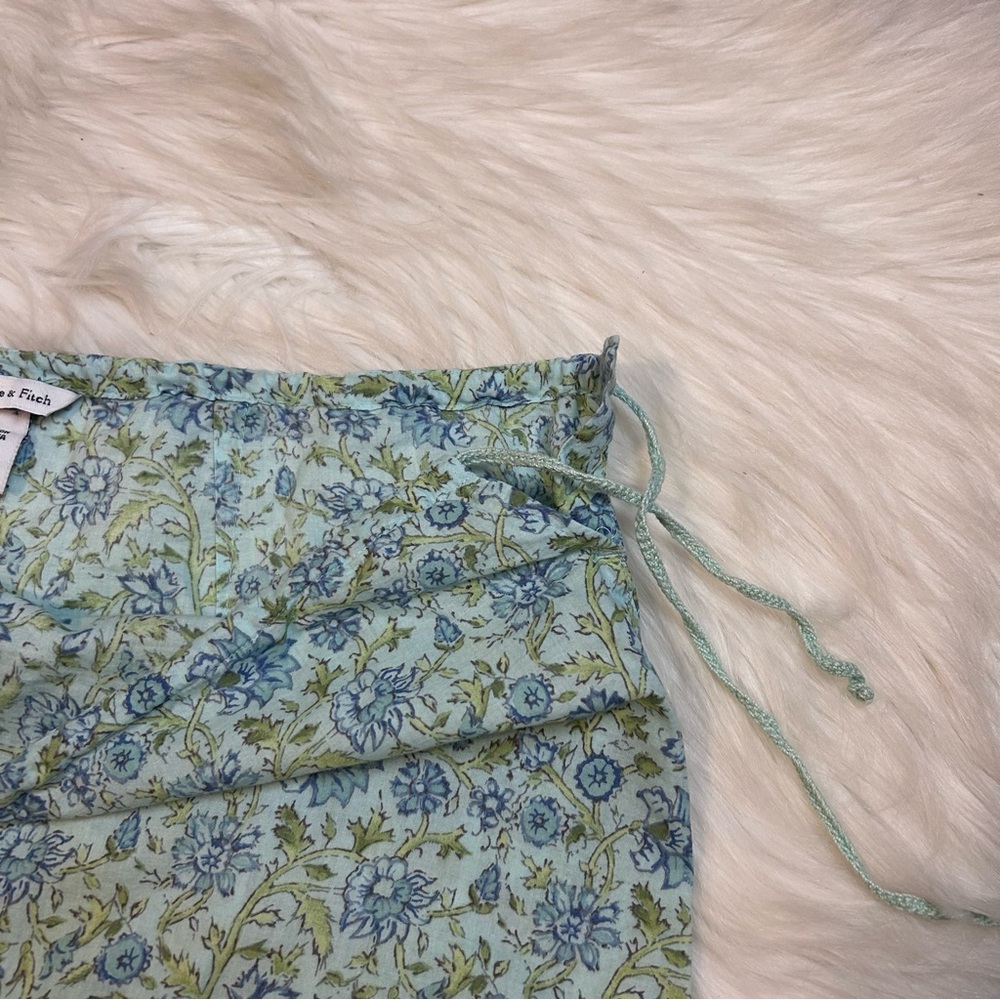 Abercrombie & Fitch Dainty Y2K Fairy Floral Midi Skirt Size 6 Blue Coquette Boho - Picture 7 of 7
